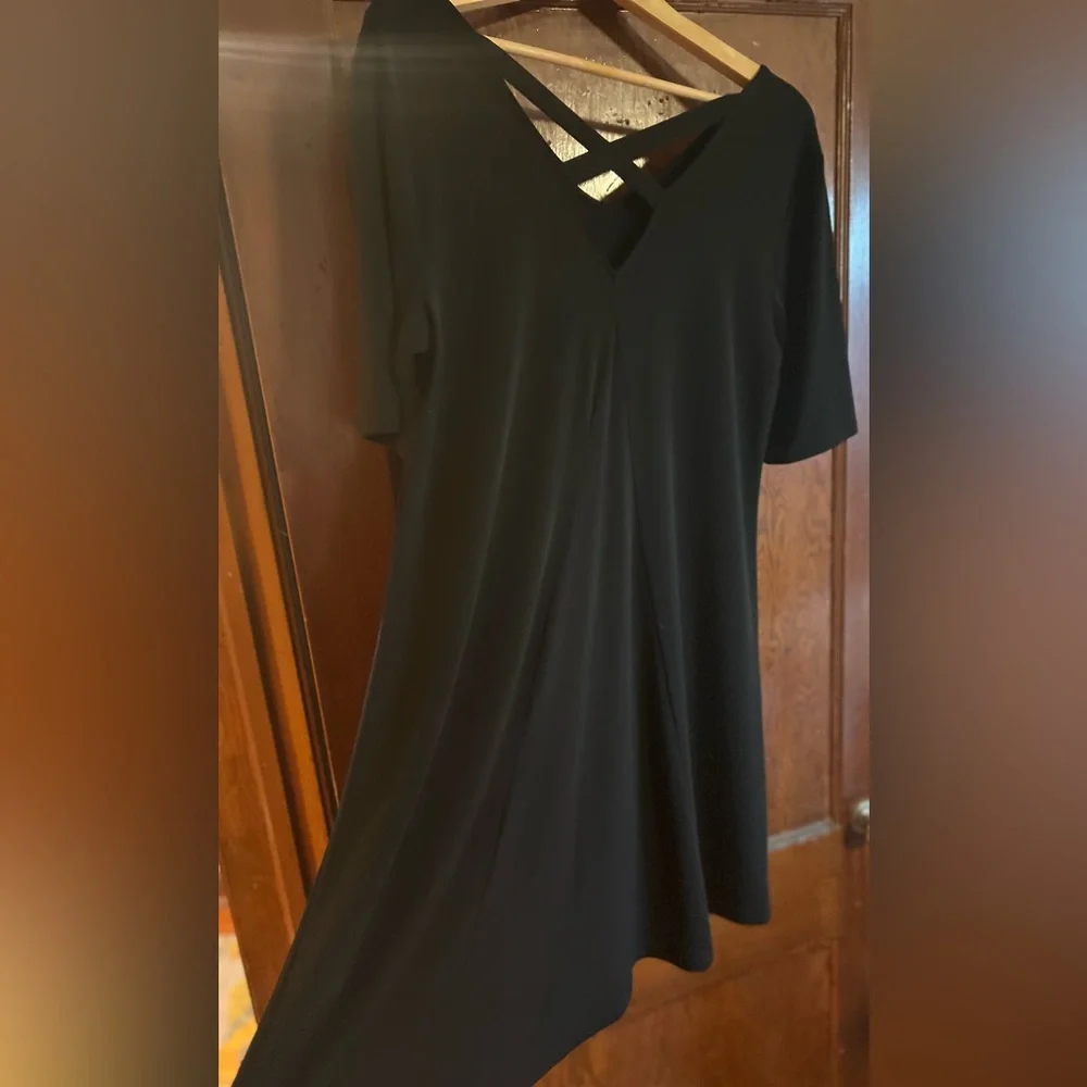 Chico’s Black V-Neck Criss-Cross Back Dress - Picture 8 of 11